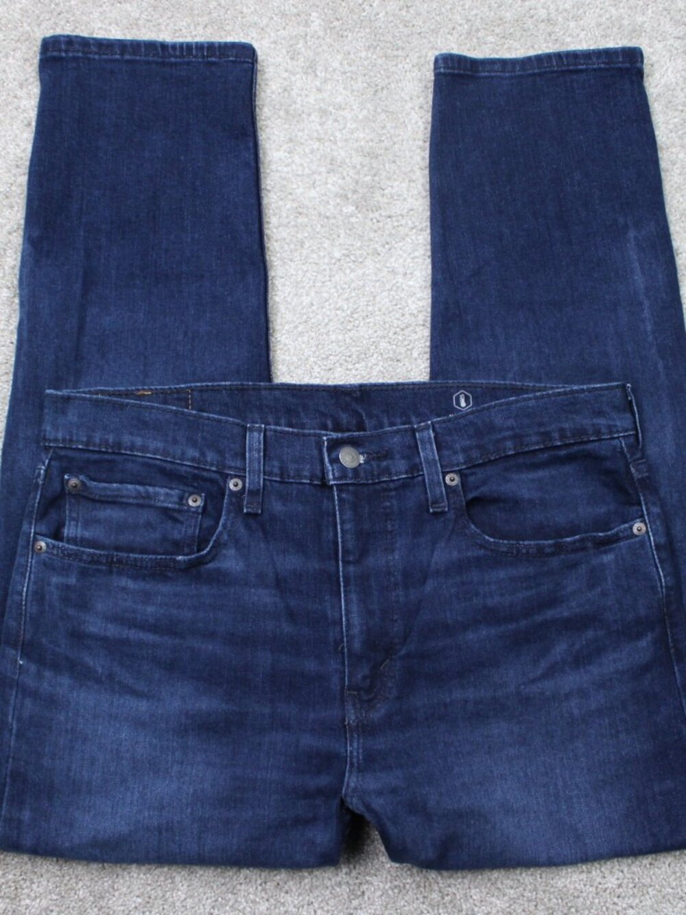 Levi's 502 Jeans Mens 34x28 Blue Regular Tapered Fit 5-Pocket Stretch Denim